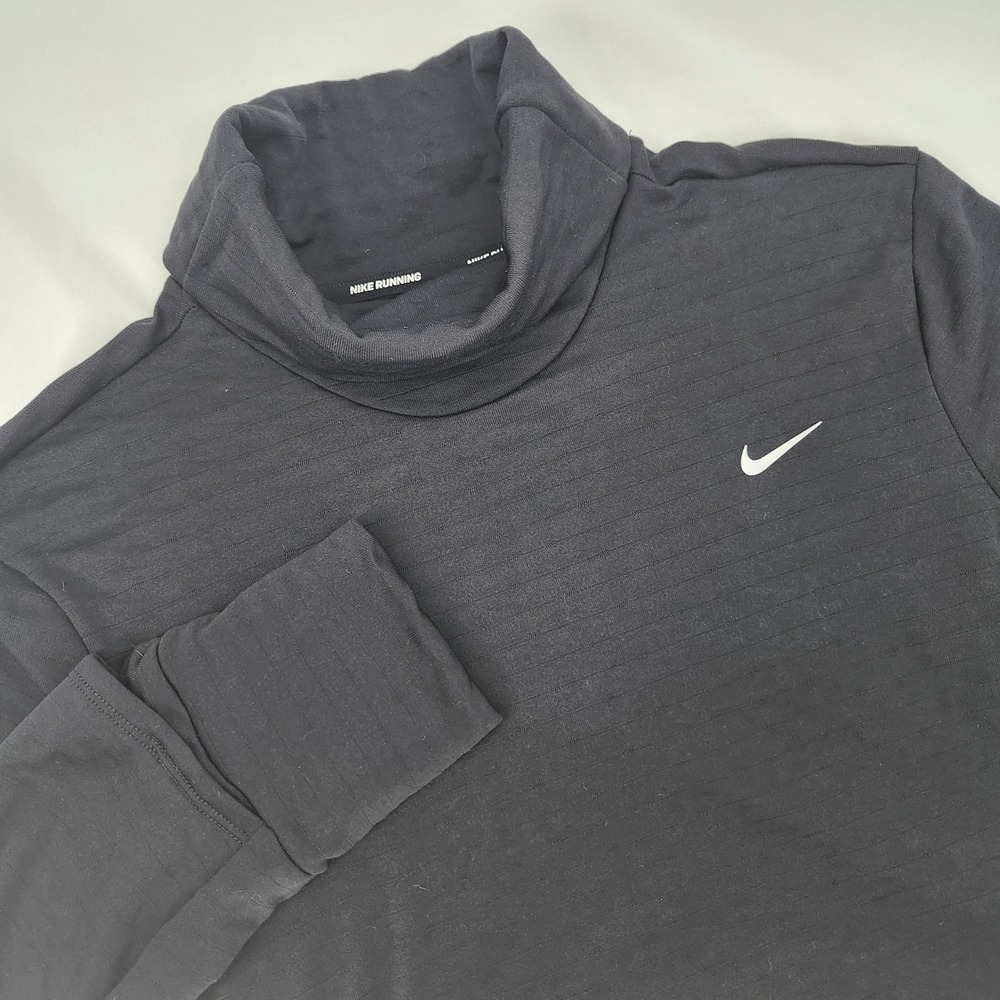 Nike Womens Running Therma-FIT Swift Element Turtleneck Size L Black Thermal